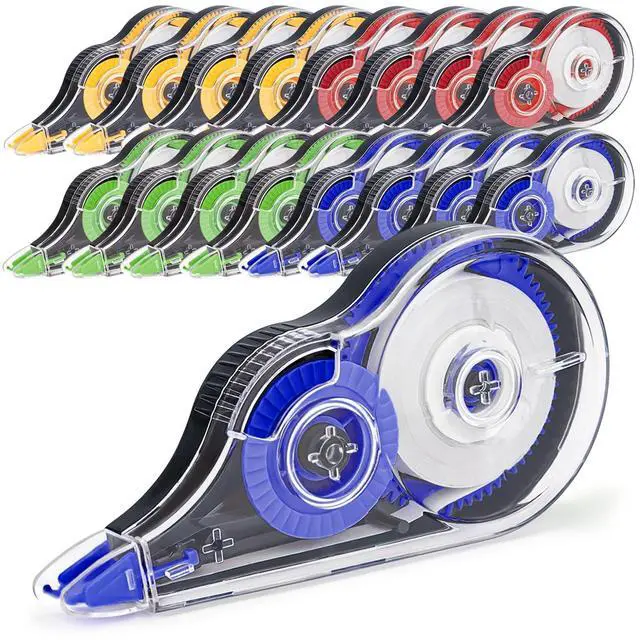 Main image of JEFURE 16 Pcs 39.4 Ft Colorful Correction Tape, Tear-Resistant White Correct Bulk, White Mistake Out for Instant Corrections, School, Office, Note Taking