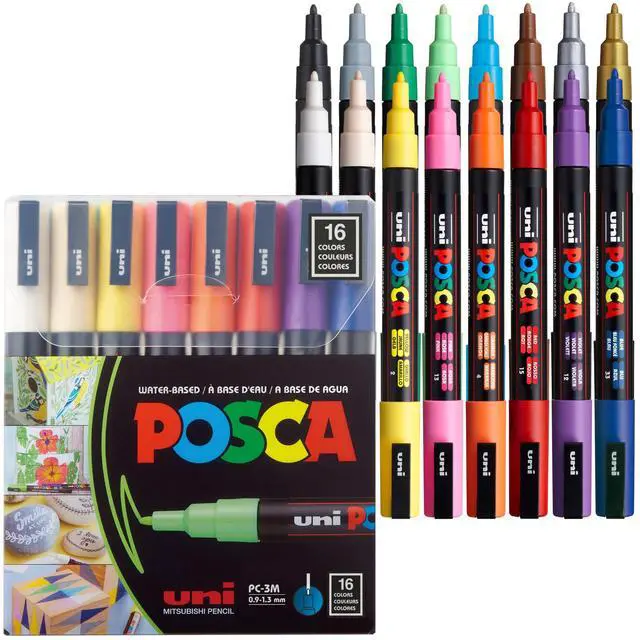 Main image of Posca Acrylic Paint Marker Set, Fine