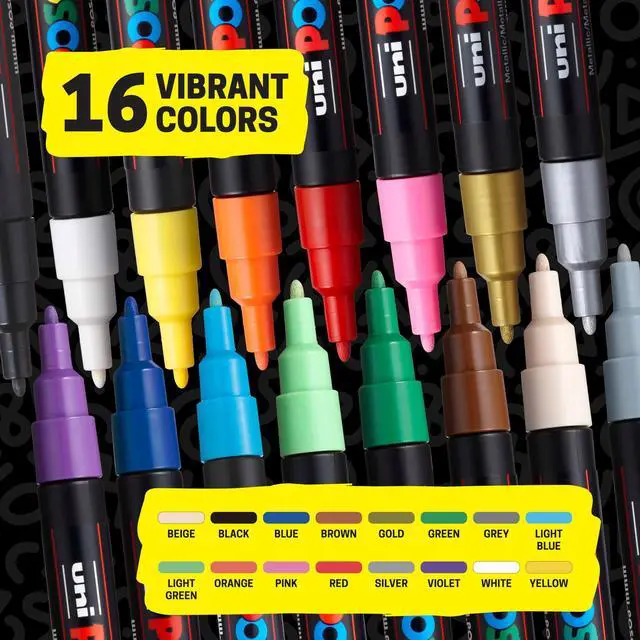 Alt view image 2 of 7 - Posca Acrylic Paint Marker Set, Fine