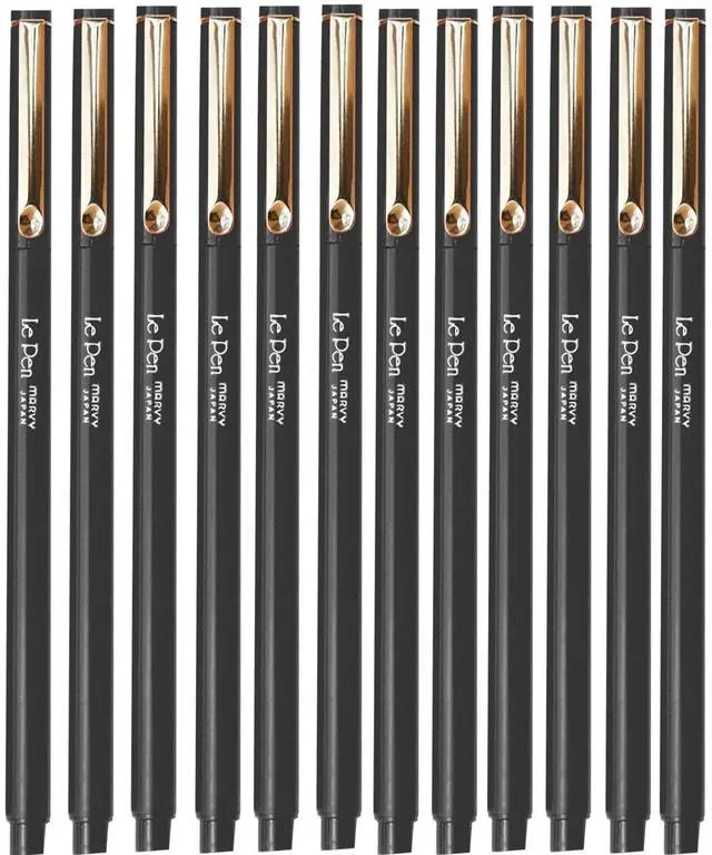 Main image of MARVY UCHIDA - LE PEN Black Pens, 12 Pack, 4300 Series