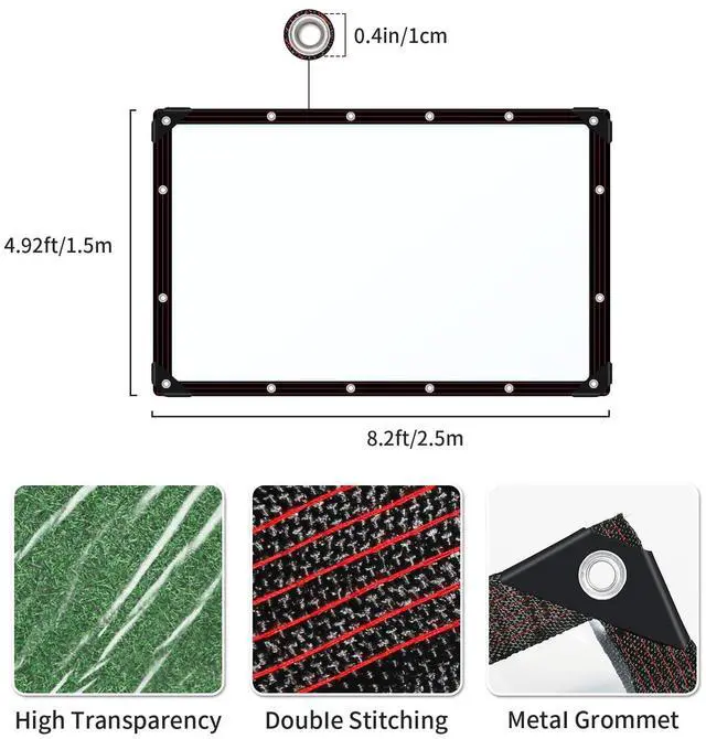 Alt view image 2 of 7 - Clear Tarps Heavy Duty Waterproof Transparent Tarpaulin with Grommets Greenhouse Plastic Panels for Covering Garden Plant Camping Supplies, Deck Porch Patio Gazebo Curtains (1, 1.5 x 2.5 m/5 x 8 ft)