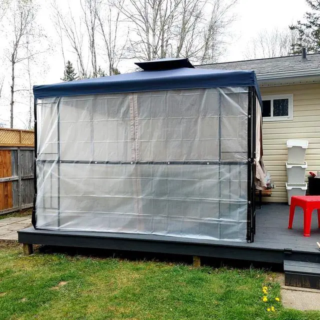 Alt view image 5 of 7 - Clear Tarps Heavy Duty Waterproof Transparent Tarpaulin with Grommets Greenhouse Plastic Panels for Covering Garden Plant Camping Supplies, Deck Porch Patio Gazebo Curtains (1, 1.5 x 2.5 m/5 x 8 ft)