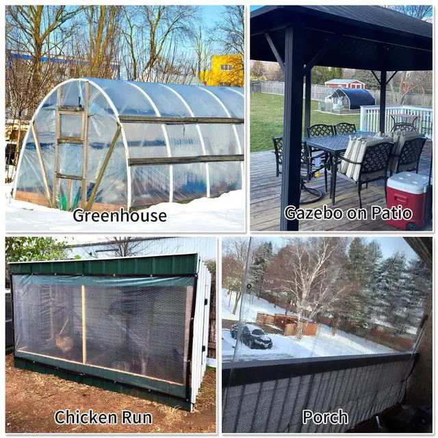 Alt view image 6 of 7 - Clear Tarps Heavy Duty Waterproof Transparent Tarpaulin with Grommets Greenhouse Plastic Panels for Covering Garden Plant Camping Supplies, Deck Porch Patio Gazebo Curtains (1, 1.5 x 2.5 m/5 x 8 ft)