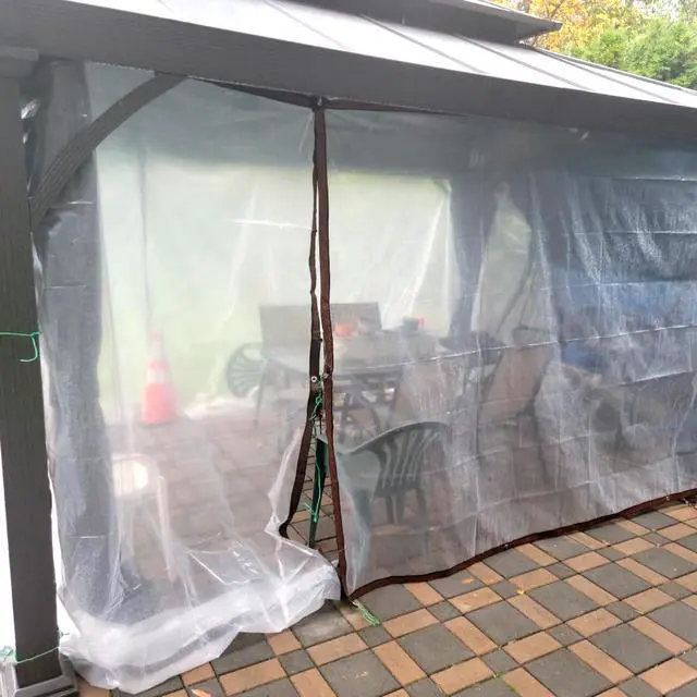 Alt view image 4 of 7 - Clear Tarps Heavy Duty Waterproof Transparent Tarpaulin with Grommets Greenhouse Plastic Panels for Covering Garden Plant Camping Supplies, Deck Porch Patio Gazebo Curtains (1, 1.5 x 2.5 m/5 x 8 ft)