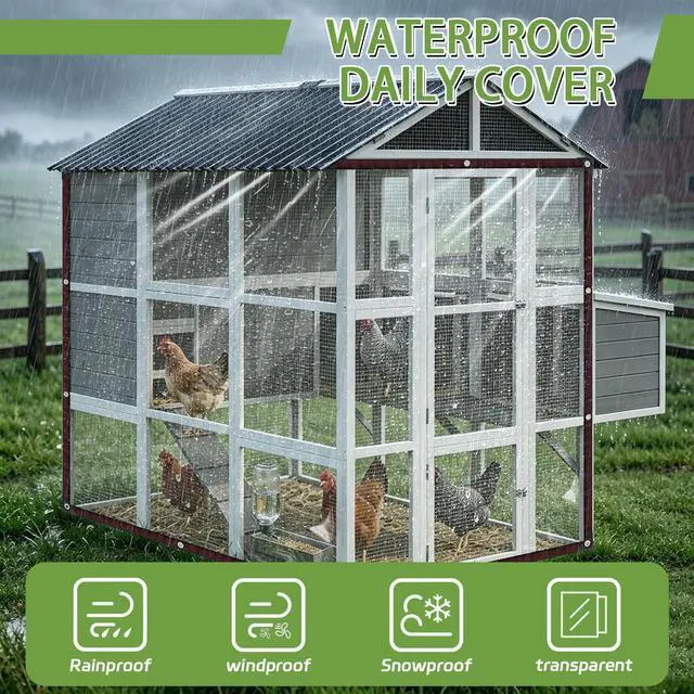 Alt view image 3 of 7 - Cenhadam Clear Tarp with Grommets 4x6 ft,10 Mil Waterproof Vinyl