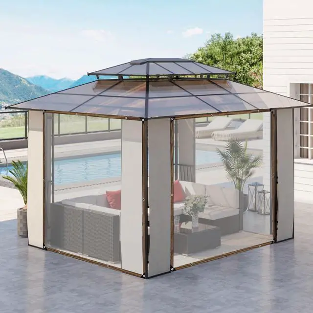 Alt view image 6 of 7 - Banax 6.6X10FT Clear Tarpaulin Waterproof Heavy Duty Transparent PVC Tarp with Reinforced Eyelets Every 1m, Windproof Cover for Greenhouse, Pergola, Garden, Pool, Chicken Coop