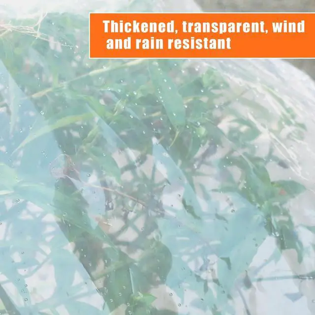 Alt view image 6 of 7 - ZYP 8x10 FT Heavy Duty Clear Waterproof Tarps Outdoor Garden Rainproof Covering,Clear Vinyl Tarp with Grommets,Transparent Waterproof Tarpaulin for Covering Henhouse Porch Canopy Plant Camping