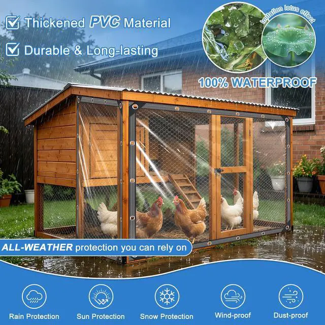 Alt view image 4 of 7 - Clear Tarps Heavy Duty Waterproof, 14 Mil Clear Plastic Tarp with Grommets