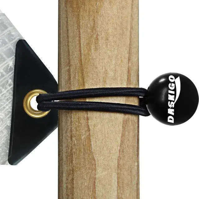 Alt view image 5 of 6 - 10 x 10Ft Heavy Duty Waterproof Tarps Reinforced Mesh Clear Tarp Cover Sheet & 6 PCS Bungee Balls