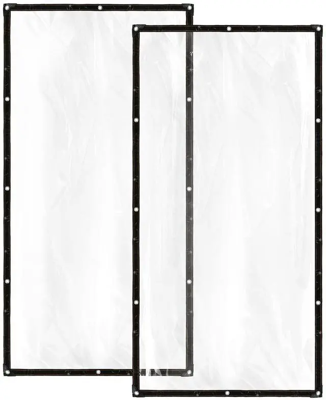 Main image of Cosmos 2 Pcs Clear Tarp Cover Heavy Duty Transparent Plastic Tarpaulin Rain Tarp with Grommets for Garden Greenhouse Plant Cover Balcony Patio Outdoor Camping, Waterproof & Tear Resistant, 78 x 39 in