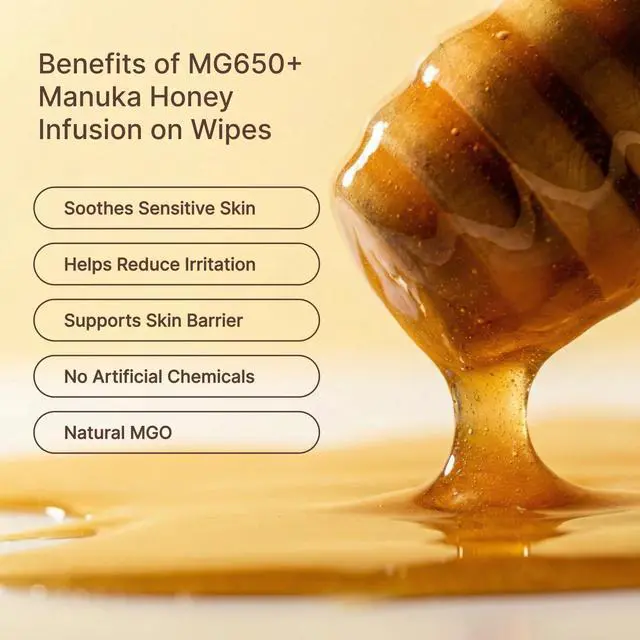 Alt view image 3 of 7 - ManuKind Manuka Honey Infused Baby Wipes, Ultra Gentle, 100% Bamboo Fiber, Soft Comfort for Sensitive Skin, Dermatologist Tested, Made in New Zealand, 70 Count