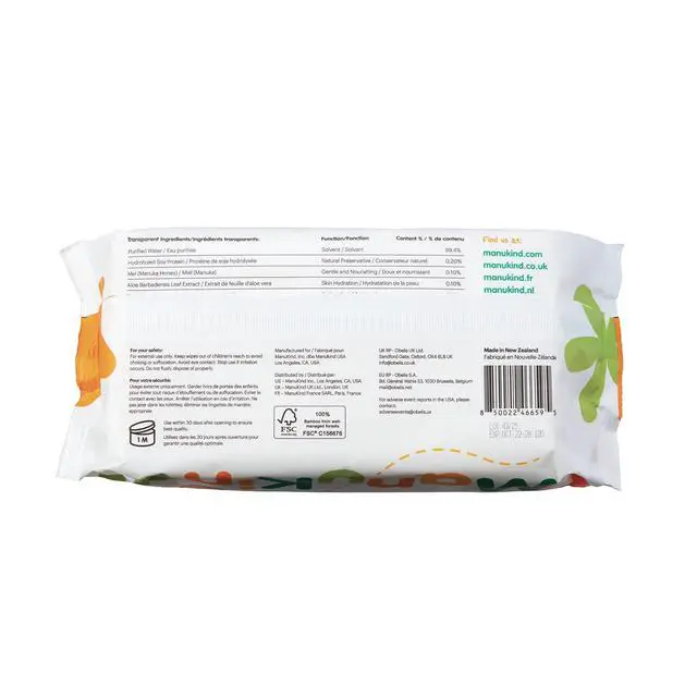 Alt view image 2 of 7 - ManuKind Manuka Honey Infused Baby Wipes, Ultra Gentle, 100% Bamboo Fiber, Soft Comfort for Sensitive Skin, Dermatologist Tested, Made in New Zealand, 70 Count