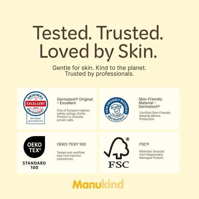 Alt view image 5 of 7 - ManuKind Manuka Honey Infused Baby Wipes, Ultra Gentle, 100% Bamboo Fiber, Soft Comfort for Sensitive Skin, Dermatologist Tested, Made in New Zealand, 70 Count