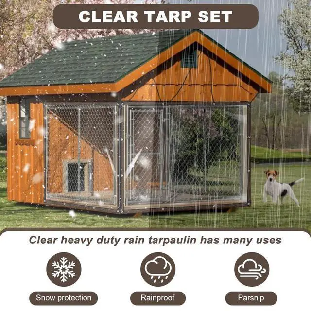 Alt view image 2 of 7 - Clear Waterproof Tarps, Poly Tarpaulin with Grommets Heavy Duty Waterproof Tarp Cover Outdoor Garden Rainproof Covering Outdoor Transparent Cover for Plants Gardens and Patios (6.6x8.2ft)