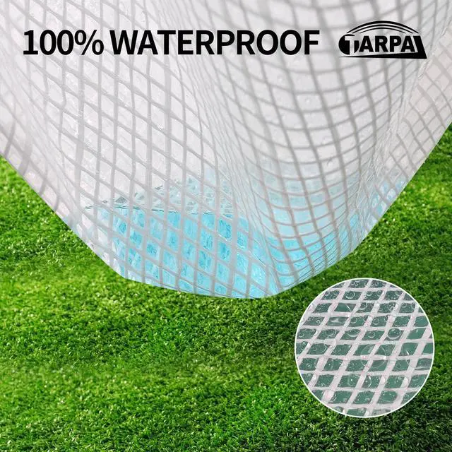 Alt view image 3 of 7 - TARPAL 4'x10' Clear White Tarp Heavy Duty Waterproof 12mil with Grommets or Zip Ties for Small Greenhouse for Outdoors Garden,Farm,Chicken Coops