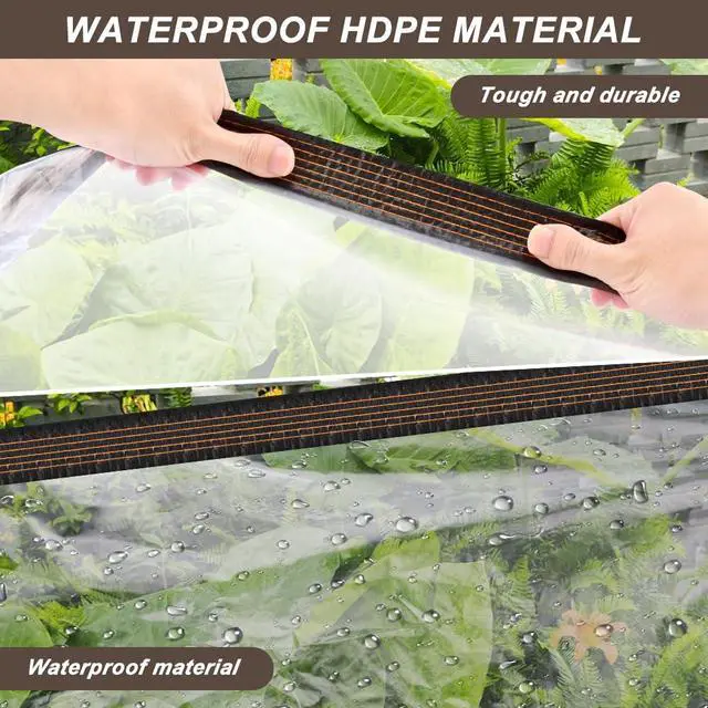 Alt view image 5 of 7 - Clear Waterproof Tarps, Poly Tarpaulin with Grommets Heavy Duty Waterproof Tarp Cover Outdoor Garden Rainproof Covering Outdoor Transparent Cover for Plants Gardens and Patios (6.6x8.2ft)