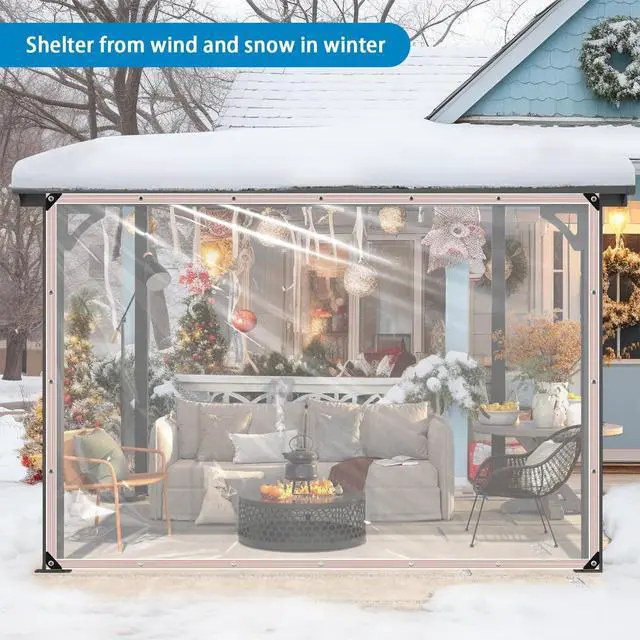 Alt view image 7 of 7 - Welacymet Clear Vinyl Tarp 4x6ft,10 Mil UV Resistant Waterproof Cover