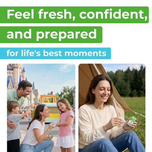 Alt view image 6 of 7 - Impossibly Compact Travel Antibacterial Wipes Hand Sanitizer - 99% Water and Aloe - Safe for Sensitive Skin, Hand Wipes - Travel Essentials For Adults & Kids, 10 Pack Total 60 Wipes