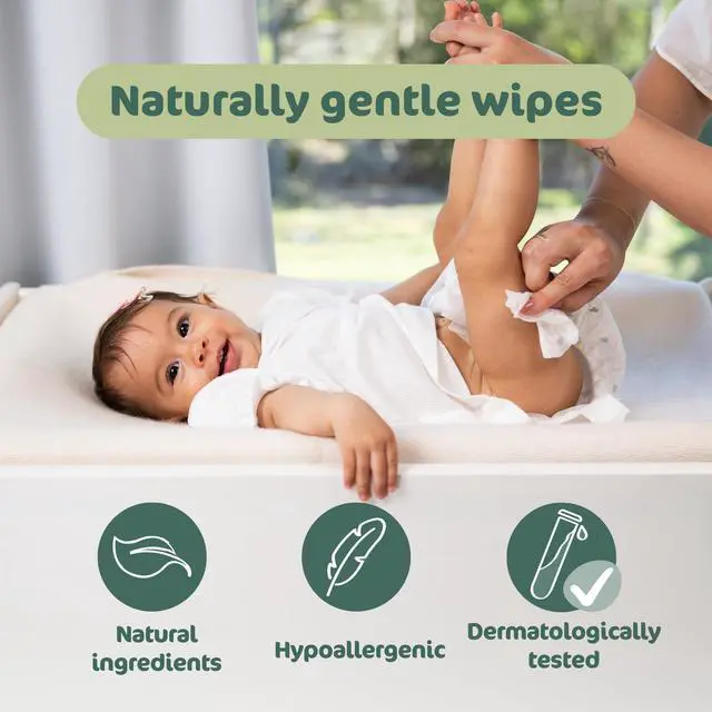 Alt view image 2 of 7 - Naty Baby Wipes, 98% Water & Hypoallergenic, 168 Count (3 Packs)