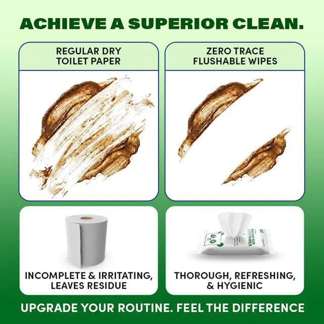 Alt view image 4 of 7 - Zero Trace Flushable Wipes Pack Portable Travel Wipes with Aloe Pocket Size for Adults, Kids & Baby Care 99.5% Water, Biodegradable, Safe for Sensitive Skin & Hypoallergenic 10 Packs × 6(60 Total)