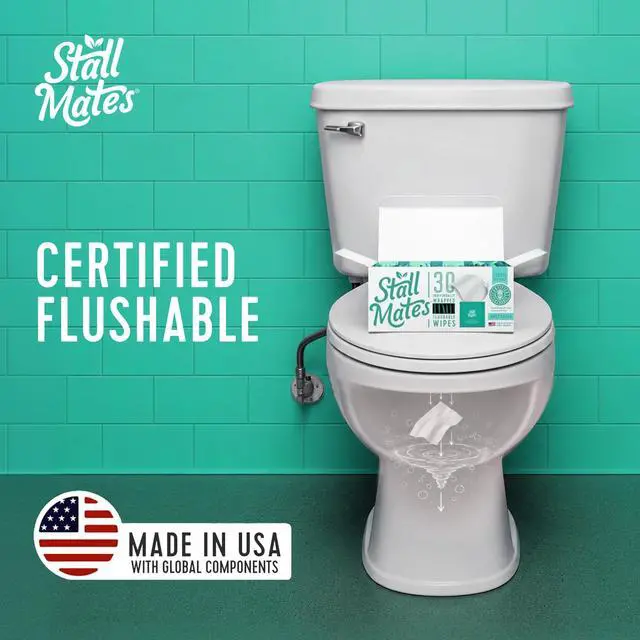 Alt view image 3 of 7 - Stall Mates - Flushable Wipes, Individually Wrapped, Travel Friendly, Unscented with Cucumber, Vitamin-E & Aloe, (30 on-the-go singles)