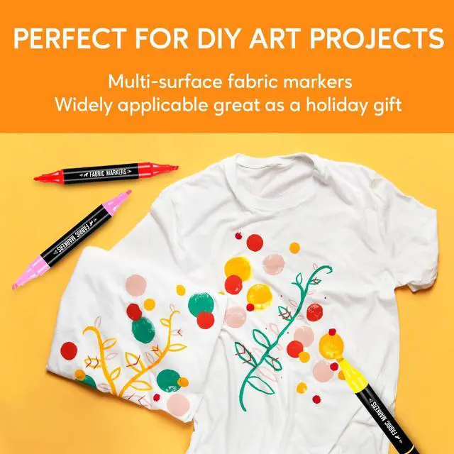 Alt view image 4 of 7 - Fabric Markers Permanent for Clothes, 20 Colors Dual Tip with Fine and Chisel Tips Paint Pens for Clothing Canvas Tote Bags T-Shirt and Shoes, Non Toxic Ink for Kids and Adults