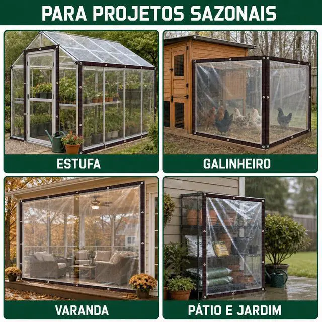 Alt view image 5 of 7 - Clear Heavy Duty Waterproof Tarp 8x12ft -10 Mil Thick Vinyl