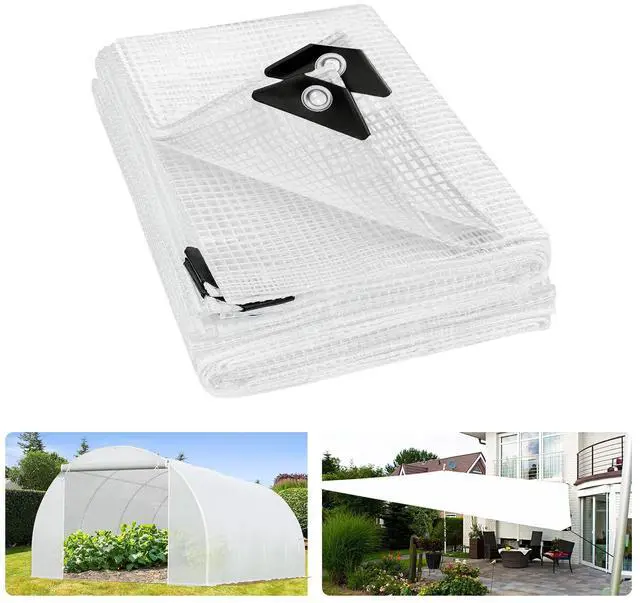 Main image of ANGAR 16 Mil Clear Greenhouse Tarp, 6x8FT Heavy Duty Waterproof Clear Tarps with Grommets, UV Resistant Greenhouse Replacement Poly Cover, for Gardening, Farming, Chicken Coops, Canopy,Outdoor