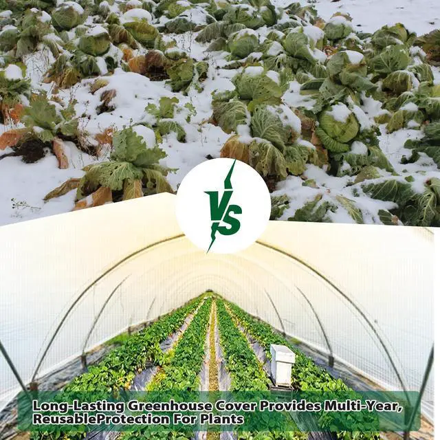 Alt view image 6 of 7 - ANGAR 16 Mil Clear Greenhouse Tarp, 6x8FT Heavy Duty Waterproof Clear Tarps with Grommets, UV Resistant Greenhouse Replacement Poly Cover, for Gardening, Farming, Chicken Coops, Canopy,Outdoor