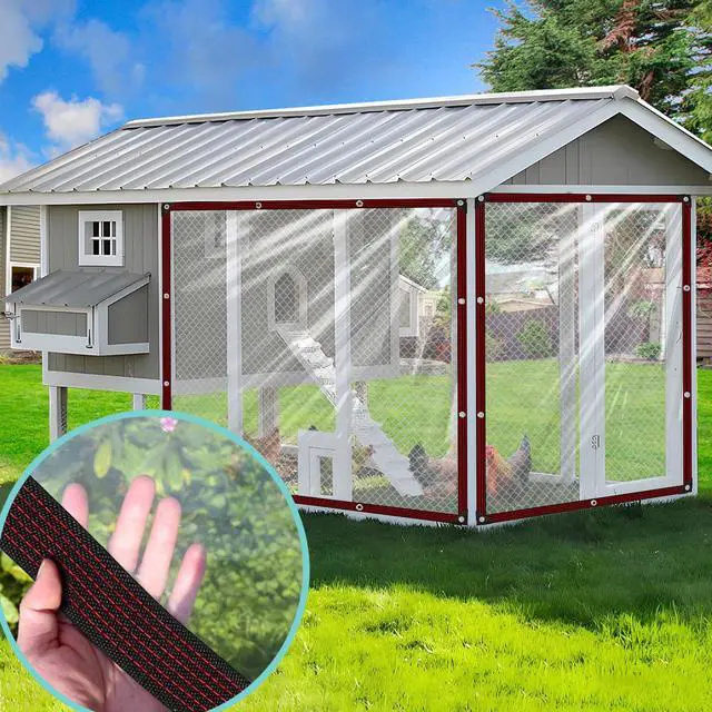 Alt view image 3 of 7 - Clear Tarps Heavy Duty Waterproof 6x8 Plastic Tarp with Grommets Clear Vinyl Tarps for Outdoor Patio Enclosure Chicken Coop Covers Waterproof Transparent Tarpaulin for Porch Greenhouse Plant