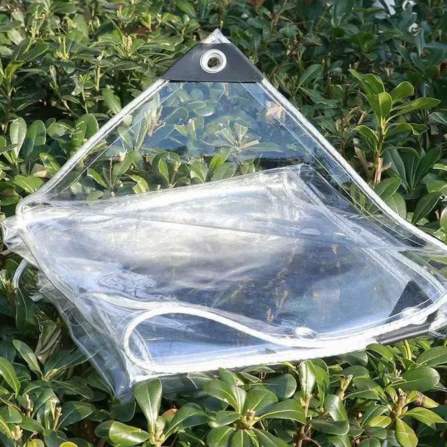 Alt view image 2 of 7 - Clear Tarp with Grommets,3x6ft Transparent Heavy Duty Water Resistant Tarp Cover with Reinforced Edge,14Mil Thickened Tear Resistant PVC Vinyl Tarpaulin Enclosure for Patio,Porch and Outdoor