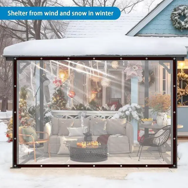 Alt view image 5 of 7 - Welacymet Clear Tarp Heavy Duty Waterproof,90% Transparent with Grommets