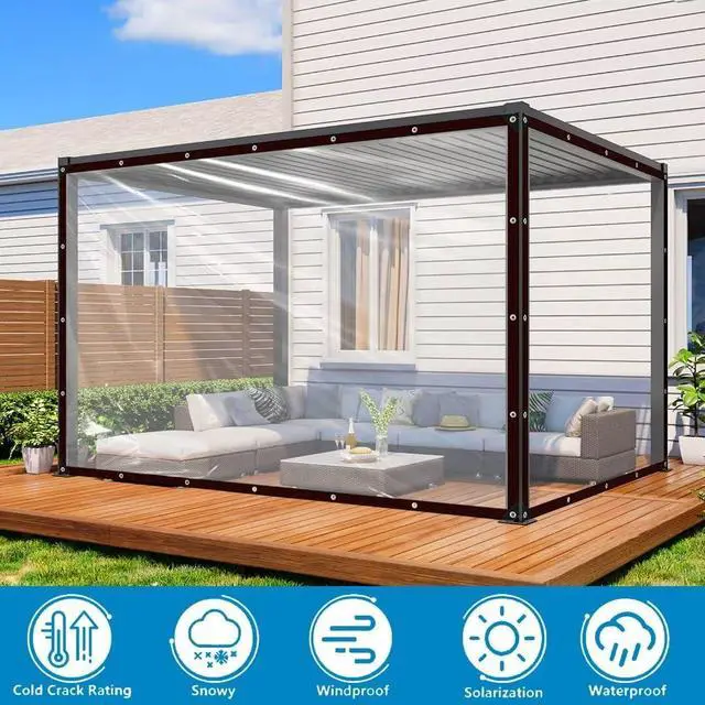 Alt view image 2 of 7 - Welacymet Clear Tarp Heavy Duty Waterproof,90% Transparent with Grommets
