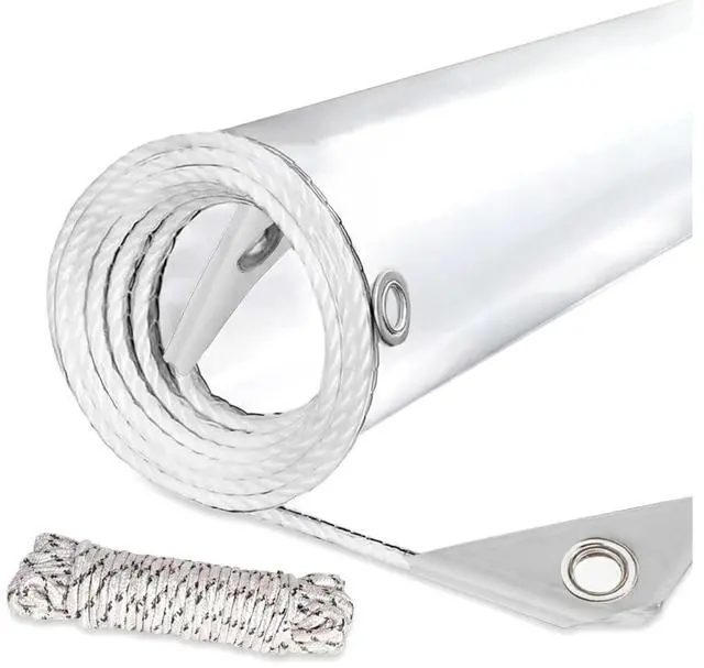 Main image of Clear Tarp Heavy Duty Waterproof, 14 Mil Thick PVC Vinyl Tarp with Grommets, Transparent Tarpaulin for Patio, Greenhouse, Porch Enclosure, and Outdoor Cover(3' x 5')
