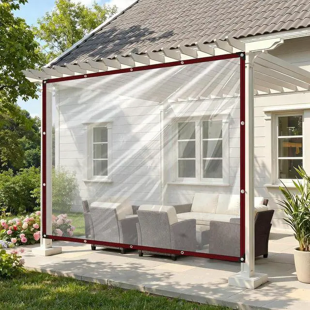 Main image of Clear Tarp 4x8ft Heavy Duty Waterproof Tarps,Plastic Tarps with Grommets Clear Vinyl Tarp for Outdoor Patio Enclosure Chicken Coop Window Cover Transparent Tarpaulin for Porch Greenhouse Plant