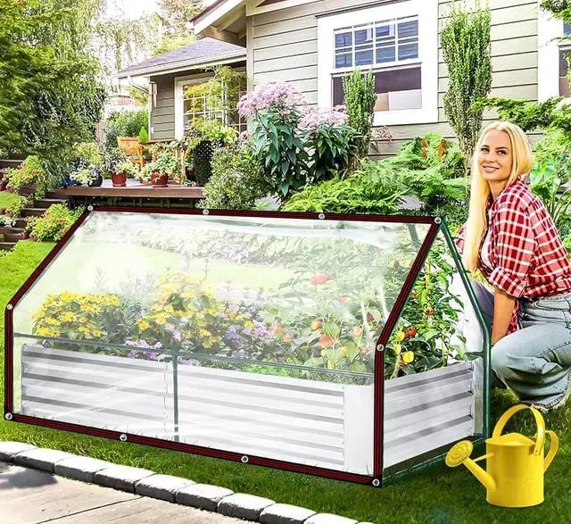 Alt view image 4 of 7 - Clear Tarp - Heavy Duty Waterproof 8x10FT Plastic Tarps with Grommets Clear Vinyl Tarps for Outdoor Porches Transparent Tarpaulin for Patio Enclosure Roofs Greenhouse Plant Chicken Coop Cover