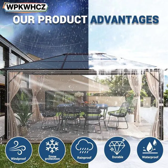 Alt view image 2 of 6 - Clear Tarps Heavy Duty Waterproof 4x6 FT, 14Mil Thickened Vinyl Heavy Duty Tarp with Grommets, Reinforced Edges Tear Resistant Waterproof Tarp for Outdoors Porch Chicken Coop Greenhouse Cover