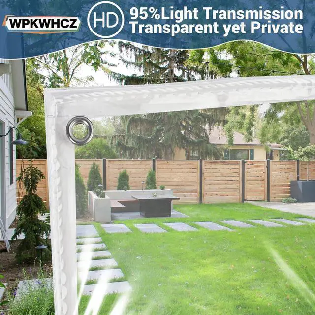 Alt view image 3 of 6 - Clear Tarps Heavy Duty Waterproof 4x6 FT, 14Mil Thickened Vinyl Heavy Duty Tarp with Grommets, Reinforced Edges Tear Resistant Waterproof Tarp for Outdoors Porch Chicken Coop Greenhouse Cover