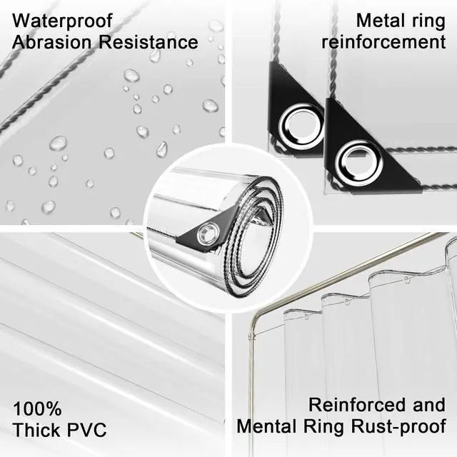 Alt view image 5 of 7 - 3 x 6 ft Clear Waterproof Tarp, PVC 11.8 Mil Tarpaulin with Grommets and Cable Tie, Duty Heavy Tear Resistant Cover for Camping, Plants Greenhouse, Cars, Patio and Pavilion