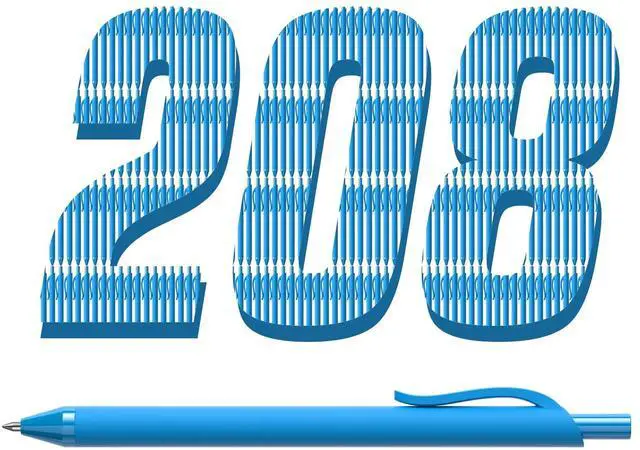 Main image of InkSlick 208 Pack Blue Pens - Bulk Pens, Medium Point Ballpoint Pens, Smooth Ink, 1.0MM Retractable Click Pen for Waitress, Server, Office Blue Ink