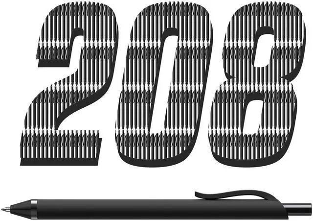 Main image of InkSlick 208 Pack Black Pens - Bulk Pens, Medium Point Ballpoint Pens, Smooth Ink, 1.0MM Retractable Click Pen for Waitress, Server, Office Black Ink