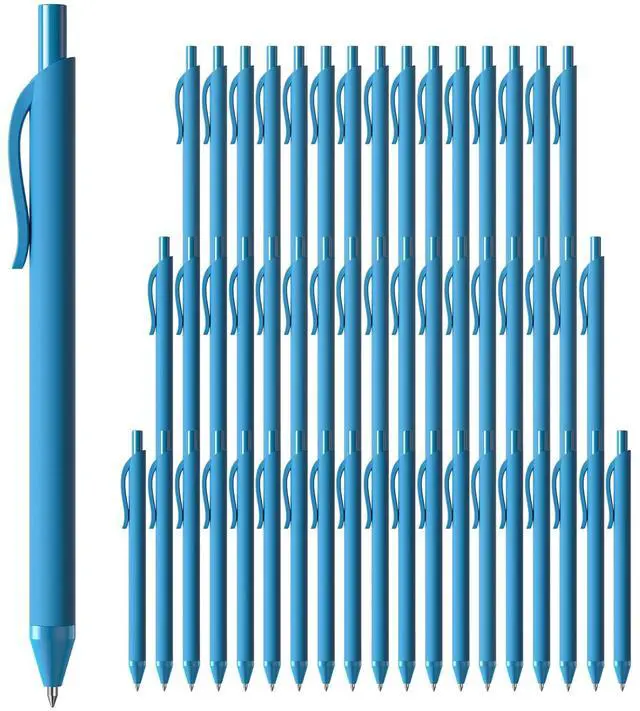 Main image of InkSlick 50 Pack Blue Ink Pens - Bulk Pens, 1.0MM Medium Point Ballpoint Pens, Smooth Writing No Bleed Retractable Ball Point Pen (Blue)