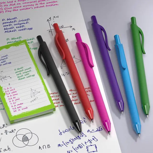 Alt view image 5 of 7 - InkSlick 50 Pack Blue Ink Pens - Bulk Pens, 1.0MM Medium Point Ballpoint Pens, Smooth Writing No Bleed Retractable Ball Point Pen (Blue)