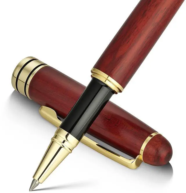 Main image of BEILUNER Luxury Wood Ballpoint Pen Writing Set,Rosewood-Elegant Fancy Nice Gift Pen Set for Signature Executive Business Office Fancy Nice Supplies - Christmas Gift Boxed with Extra Refills (Black)