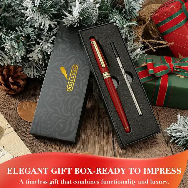 Alt view image 7 of 7 - BEILUNER Luxury Wood Ballpoint Pen Writing Set,Rosewood-Elegant Fancy Nice Gift Pen Set for Signature Executive Business Office Fancy Nice Supplies - Christmas Gift Boxed with Extra Refills (Black)