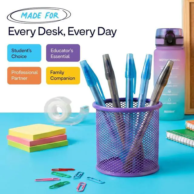 Alt view image 4 of 7 - Enday Ballpoint Pens Bulk Blue and Black Pens (240 Pack) 120 Black & 120 Blue - Medium Point (1.0mm) Flexible Round Barrel For Writing Comfort, Pens Bulk for School, Home and Office.