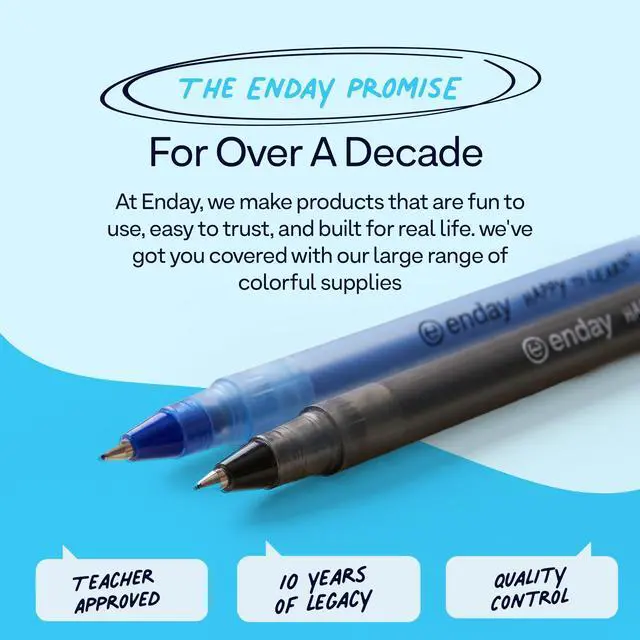 Alt view image 7 of 7 - Enday Ballpoint Pens Bulk Blue and Black Pens (240 Pack) 120 Black & 120 Blue - Medium Point (1.0mm) Flexible Round Barrel For Writing Comfort, Pens Bulk for School, Home and Office.