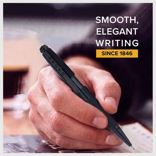 Alt view image 2 of 7 - Cross Edge Matte Black Lacquer Gel Rollerball Pen