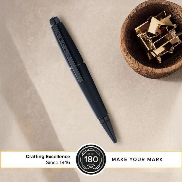Alt view image 4 of 7 - Cross Edge Matte Black Lacquer Gel Rollerball Pen