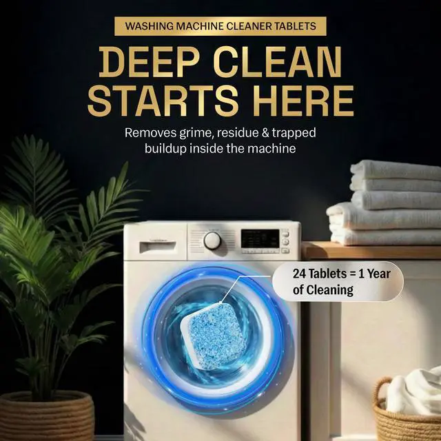Alt view image 2 of 7 - Zyro Washing Machine Cleaner Tablets 24 Pack | Deep Cleaning Washer Cleaner & Descaler | Cleans Drum, Tub Seal & Gasket | HE Front Load & Top Load Washer | 1 Year Supply